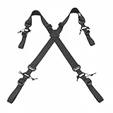 LIOOBO Hochleistungs-Hosenträger, verstellbar, elastisch, x-förmig, Rückenstütze für Outdoor-Sportarten (schwarz)