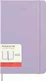 Moleskine Tagesplaner, Tagesagenda 2026 12 Monate, Mit Festem Einband und Elastischem Verschluss, Großformat 13x21, Farbe Lila