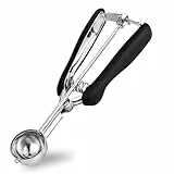 Eisportionierer Edelstahl 3,5 cm, TJ POP Eislöffel Portionierer 15ml mit Auslöser und Komfortablem Griff Für Eiscremekugel, Backen, Melonenkugel