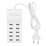 USB Ladegerät 10 USB Ladestation mit Anschlüssen 100-240 V USB-Hub-Steckdosenleiste für Geräte Xs/Max/XR/X/8/7/Plus Pro Tablet MEHRWEG VERPAKUNG(EU)