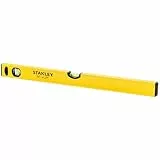 Stanley Wasserwaage Klassik (60 cm Länge, horizontale/vertikale Libelle, Schockabsorber, Genauigkeit ±0.5mm/m) STHT1-43103