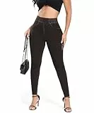 STARBILD Skinny Jeans Damen Scrunch Butt, Slim Fit Leggings Push Up, Jeggings Stretch Hose High Waist, Scrunch Butt - Grau L