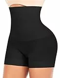 YARRCO Bauchweg Unterhose Damen Shapewear Nahtlose Miederhhose Hohe Taille Kurze Miederpants Body Shaper Leggings Figurformende Unterwäsche (Schwarz, 2XL)