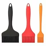 3er Set Backpinsel Silikon, Silikonpinsel Küche 21cm Länge, Extra Breiter ölpinsel, 9.1/7/ 3.2cm Breiter Kochpinsel, für Kochen, BBQ Grillen