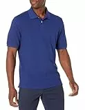 Amazon Essentials Men's Regular-Fit Cotton Pique Polo Shirt, Navy, Large