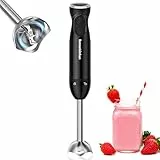 Bonsenkitchen Pürierstab, Stabmixer Elektrischer, 1000W Pürierstab Edelstahl, Stufenlos Geschwindigkeiten Rührstab für Babynahrung, Suppe, Smoothies, Püree, Sauce hand blender, Schwarz, HB3201