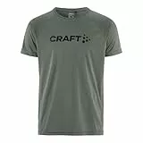 Craft Herren CORE Essence Logo Tee Leaf – Atmungsaktives T-Shirt XL aus recyceltem Polyester – Funktionsshirt Kurzarm für Fitness, Wandern & Outdoor-Training