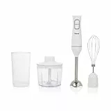 Tristar Stabmixer-Set, spülmaschinenfeste Teile, inklusive abnehmbarer Edelstahl-Pürierstab, Schneebesen, Zerkleinerer, Messbecher, 350 W, MX-4881
