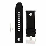 Diesel Armbanduhren für Herren 24mm, Schwarz Leder, original ersatzband für DZ7256