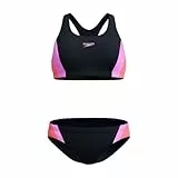 Speedo Colorblock Bikini Damen schwarz chlorbeständig, Farbe:Schwarz-Violett, Größe:36