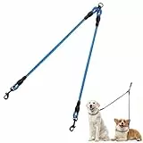 Taglory Doppelte Leinen/Hundeleine Doppelleine für 2 Hunde/Keine Verwicklung Reflektierend Kletterseil/Verstellbar Splitterleinen/BLAU