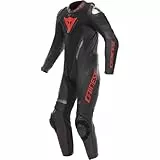 Dainese Demon Sprint perforierte 1-Teiler Motorrad Lederkombi, schwarz/schwarz/rot, 52