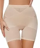 SIMIYA Bauchweg Unterhose Damen Shapewear Miederhose Hohe Taille Bauchkontrolle Leggings Unterwäsche Kurze Figurformende Shorts Body Shaper Miederpants(Beige-1,L)