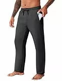 Boyzn Herren Jogginghosen Baumwollhosen, Sportliche Weitgeschnittene Lauflosen mit Taschen, Offener Bund für Training, Freizeit und Laufen Schwarz-2XL