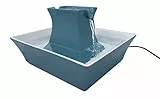 PetSafe Drinkwell Trinkbrunnen Pagoda, Filtert Wasser für Hunde und Katzen, Keramik, 2 Liter Fassungsvermögen, Blau.