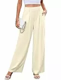 Svanco Weite Hose Damen Sommer High Waist Marlenehose Leicht Linen Stoffhose Elegant Lockere Anzughose