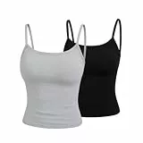 Battnot Unterhemd Damen Camisole mit Quadratischem Ausschnitt Camisoles Spaghettiträger Top für Damen Tank Top Sexy Slim Fit Sommer Tops Ärmellos Oberteile Basic Y2K Tops