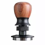 VINATO Kaffee Tamper 53.3mm – Professioneller Espresso Tamper Mit Walnussgriff, 304 Edelstahlbasis, Einstellbarer Tiefe Und 30lbs Konstantem Druck