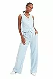 TRENDYOL Damen Wide Leg Hose Pants, Light Blue, 36 EU