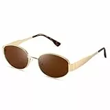 kunchu Sonnenbrille-Damen-Polarisiert-Unisex-Herren-Gold-Metal-Retro-Oval-Trendy-Sonnenbrillen-Vintage-Uv400-Classic-Ultraleicht-Schutz，Geeignet FüR Camping-fotografie-Outdoor-Geschenke für frauen-2