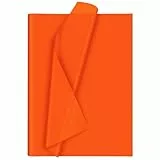 Morcheiong 60 Blatt Orange Seidenpapier, Kunst Geschenkverpackung, Seidenpapier Großpackung, für Bastelarbeiten, Blumen, Geburtstag, Halloween, Party, Festival (50 x 37 cm)