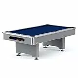 Automaten Hoffmann Billardtisch Club Pro III | Robustes Modell mit K-55 Bandenprofil | Ohne Münzung | Grau Dekor | Indoor für Privat Verein Schule | Nivellierfüße PVC-Laminierung