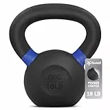 Yes4All WTGA Pulverbeschichtetes Kettlebell aus Gusseisen, 8 kg, dunkelblau