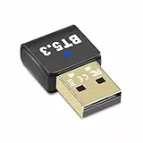 Flintronic Bluetooth Adapter 5.3 für PC, Bluetooth USB-Adapter für PC, Dongle Stick, EDR Wireless Senderempfänger für Maus Tastatur Laptop Tablet, Windows 7/8.1/10/11