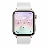 Ice-Watch - ICE smart 3.0 Rose gold White 1.78 AMOLED GPS - Rechteckige, rosa-goldene Connected Watch für Frauen mit Silikonarmband - 024302 (1.78 Zoll)