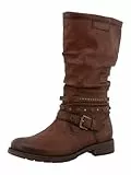 MUSTANG Damen Stiefel Riemen mit Nieten und Schnalle 15M0052003, Größe:40 EU, Farbe:Braun