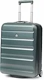 Aerolite Erweiterbar 55x40x20cm auf 55x40x23 cm Lufthansa Eurowings Ryanair Wizz Air Priorität und mehr Maximale Größe, Leichtes Hartschale Handgepäck Koffer 55x40x20 55x40x23 mit 2 Rädern (Waldgrün)