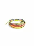 SINGULARU - Set 3 Armbänder Neon Rainbow Fruits. Edelstahl mit bunten Fäden. Schmuck für Damen.