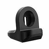 MoKo Ladestation Halterung Kompatibel mit Samsung Galaxy Watch 4/4 Classic/Galaxy Watch 3 41mm 45mm/Galaxy Watch Active 1/2 40mm 44mm, Tragbar Silikon Ladegerät Halter rutschfest Uhr Lade Dock, Schwaz