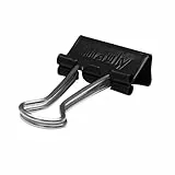 MAUL original mauly Klemmer (12 Stück) 51 mm | Befestigung mit 28 mm zum Klemmen von bis zu 280 Blatt Papier | vielseitig einsetzbar im Büro, als Küchen Gadgets und im Haushalt | Schwarz