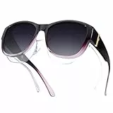 LVIOE Überzieh Sonnenbrille Polarisiert für Damen, Trendige Sonnenbrille für Brillenträger mit UV400 Schutz Gläsern