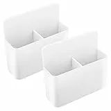 MoKo Magnetisch Markerhalterung, 2 Pack Magnet Ablage Whiteboard Stifthalter Schulbedarf für Schulleben Kühlschrank Whiteboard Schließfach und andere magnetische Oberflächen, Weiß