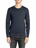 Replay Herren Pullover mit Rundhalsausschnitt, Blau (Deep Blue 088), XXL