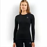 Odlo Thermounterwäsche für Damen Active Warm | Schwarz | Größe M | Langarm Thermoshirt | Warme Skiunterwäsche