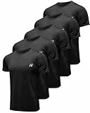 MEETYOO 5er Pack Herren Sportshirt Kurzarm - Atmungsaktives Mesh Funktionsshirt Herren für Laufen, Fitness & Training, Schnelltrocknend und Leicht