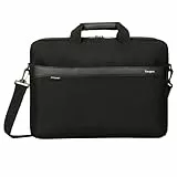 Targus Laptoptasche, 17,3 Zoll, GeoLite EcoSmart Advanced Topload-Tasche, leichtes, langlebiges und wasserabweisendes Gewebe mit abnehmbarem und verstellbarem Schultergurt – Schwarz