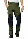 ATLASLAVA Hose Herren Wanderhose Wasserdicht Trekkinghose Atmungsaktiv Outdoorhose Männer zum Outdoor-Aktivitäten und Außenarbeiten Olive Green L