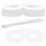 Prasacco 20 Stück Masken zum Bemalen Kinder, 8,5 x 6,5 cm Weiße Papiermasken Blanko DIY Malmaske mit Gummiband für Halloween, Maskerade, Rollenspiele, Bühnenauftritte, Cosplay