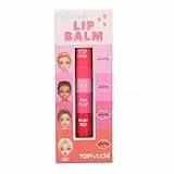 Depesche 13492 TOPModel - Lippenpflege Stift Beauty and Me, Set aus 4 Farben in Rot- und Rosatönen, mit Zuckerwatte Duft