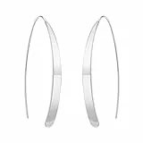 Moderne, minimalistische, geschwungene Tropfen-Ohrringe, Silber, geometrisches Statement-Design, zeitgenössischer Modeschmuck