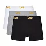 Lee Herren Men's Boxer Shorts in Black/White/Grey | Soft Touch Cotton Trunks Boxershorts,