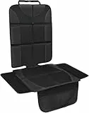 Autositzauflage Schwarz aus 600D Oxford Stoff, wasserdichter Autositzschutz und Kindersitzunterlage mit verstärkten Ecken gegen Abnutzung und Druckstellen leicht zu reinigen und sicher zu befestigen