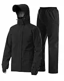 Coutyuyi Herren Regenanzug Wasserdichte Regenjacke Atmungsaktiver Leichter Regenmantel mit Kapuze Geeignete Regenkleidung für Freizeit, Outdoor-Sport, Golf, Wandern（M，Nachthimmel Schwarz）