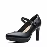 Clarks Damen Ambyr Shine Pumpe, Black Leather,38 EU