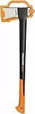 Fiskars Spaltaxt, Inklusive Klingen- und Transportschutz, Länge: 72 cm, Antihaftbeschichtet, Hochwertige Stahl-Klinge/Glasfaserverstärkter Kunststoff-Stiel, Schwarz/Orange, X25–XL, 2,4 kg, 1015643