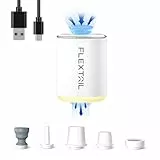 FLEXTAILGEAR Tiny Pump 2X, Elektrische Pumpe Mit Wiederaufladbarem 1600-mAh-Akku, Tragbare Kompakte Minipumpe Mit Licht, Aufblasen/Entleeren, Luftkissen, Schwimmring, Vakuumbeutel